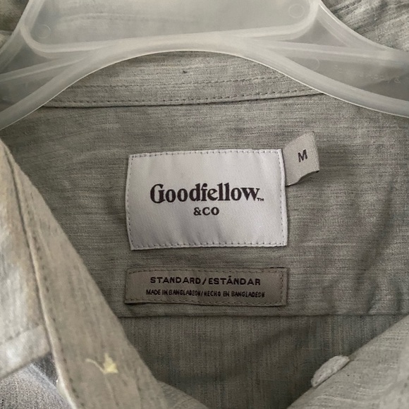 Goodfellow & Co Light Heather Grey Long Sleeve Formal Button Down Shirt Size M - Picture 3 of 3